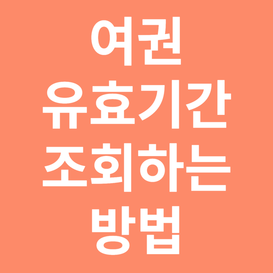 여권 유효기간 조회하는 방법