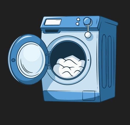 세탁물이담겨있는세탁기