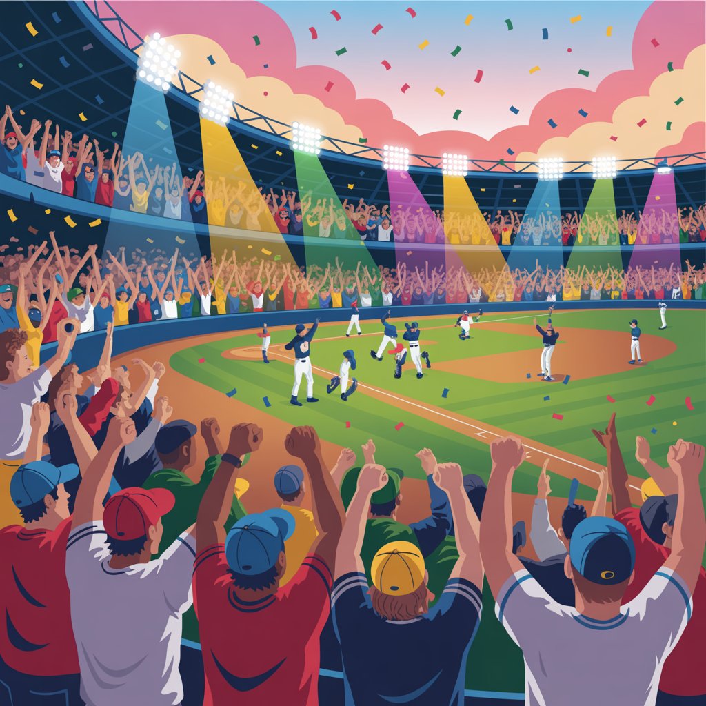 관중들의 응원 뒷모습 일러스트