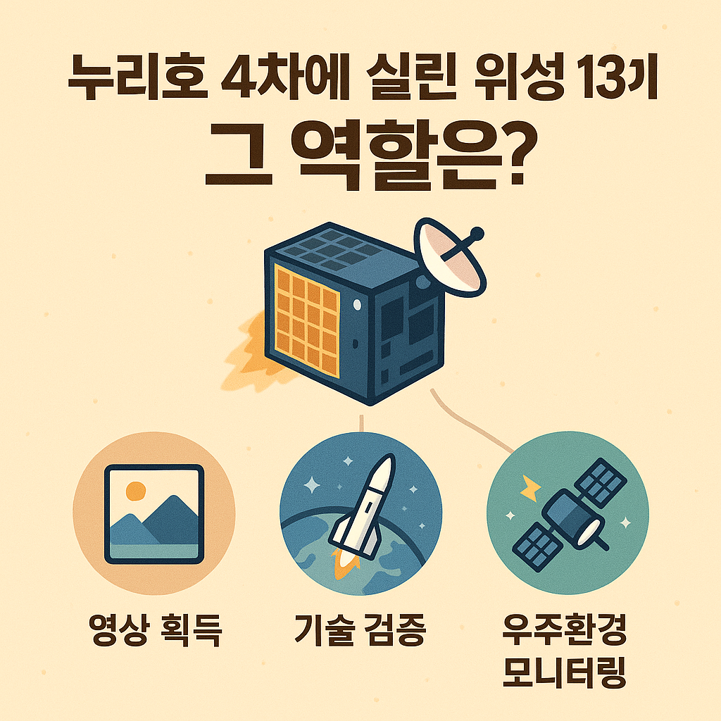 누리호 4차에 실린 위성 13기, 어떤 임무를 하는지 쉽게 정리