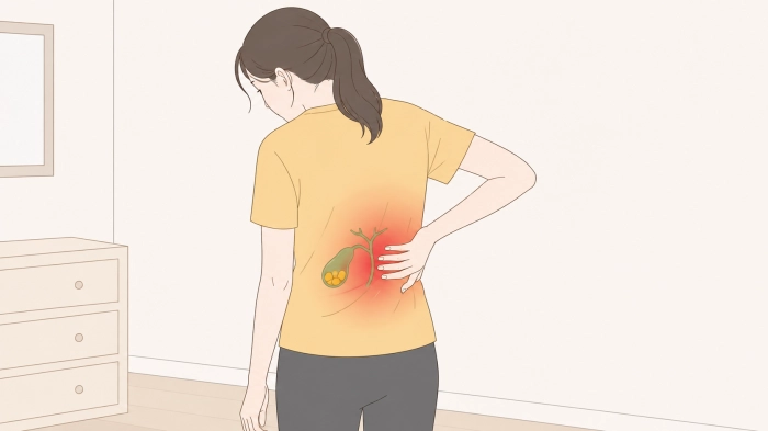 오른쪽 등 통증이 의심되는병