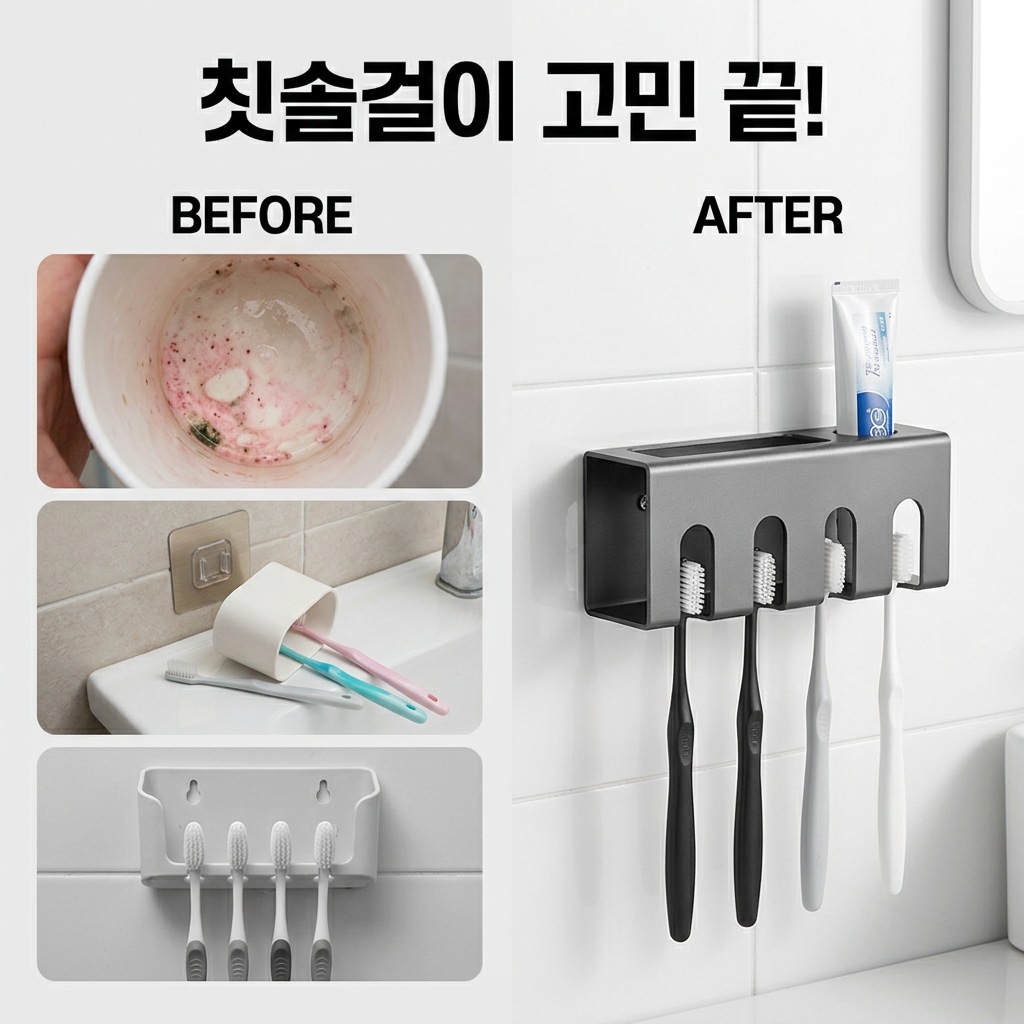 칫솔걸이 고르는법 잘못 된 사례 곰팡이