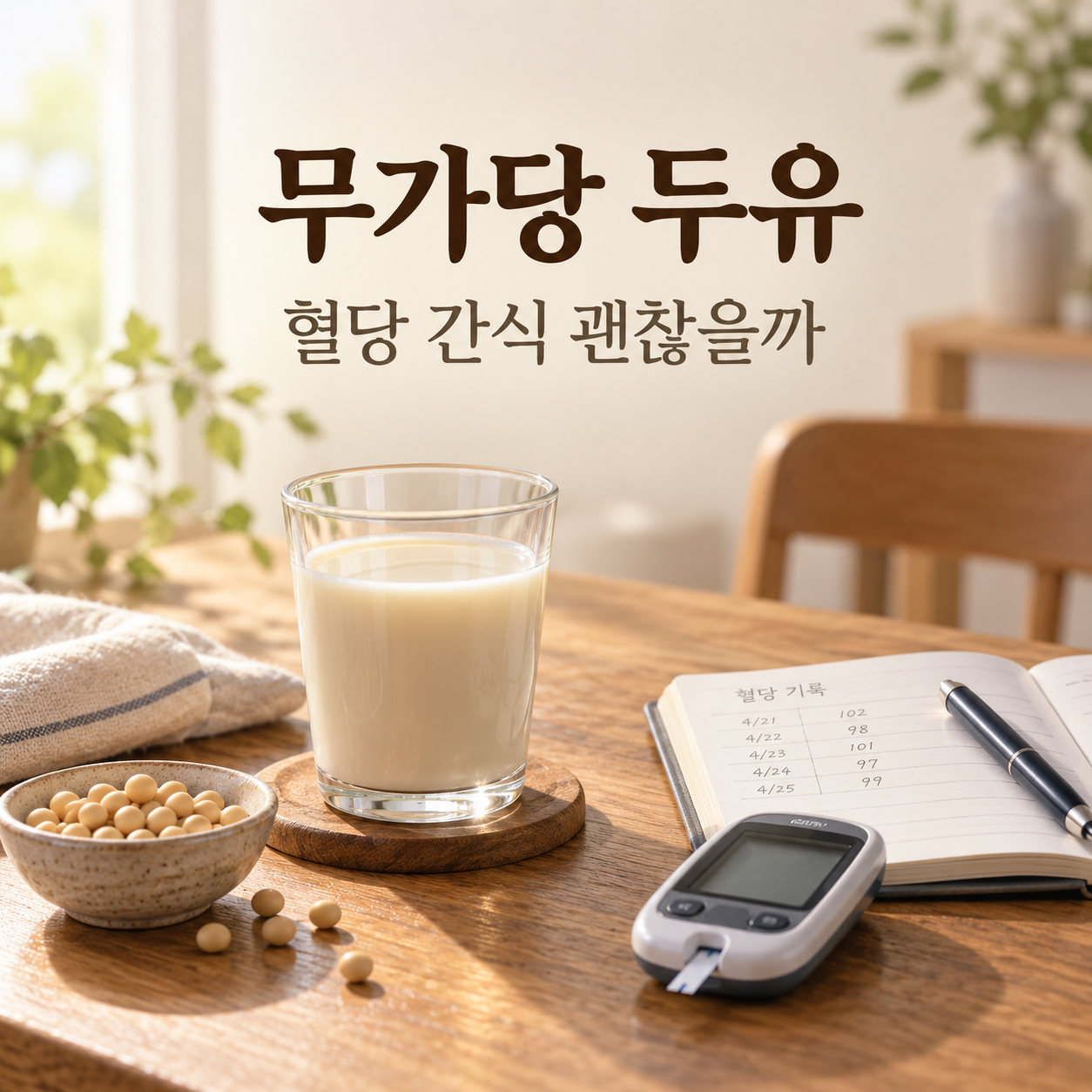 혈당 관리 중 무가당 두유 간식 썸네일