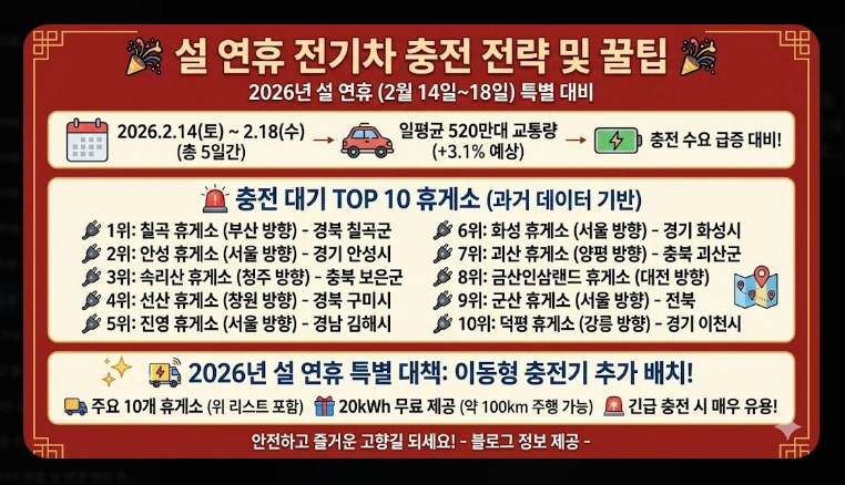 고속도로 휴게소 전기차 충전소 위치 총정리 (2026 최신)