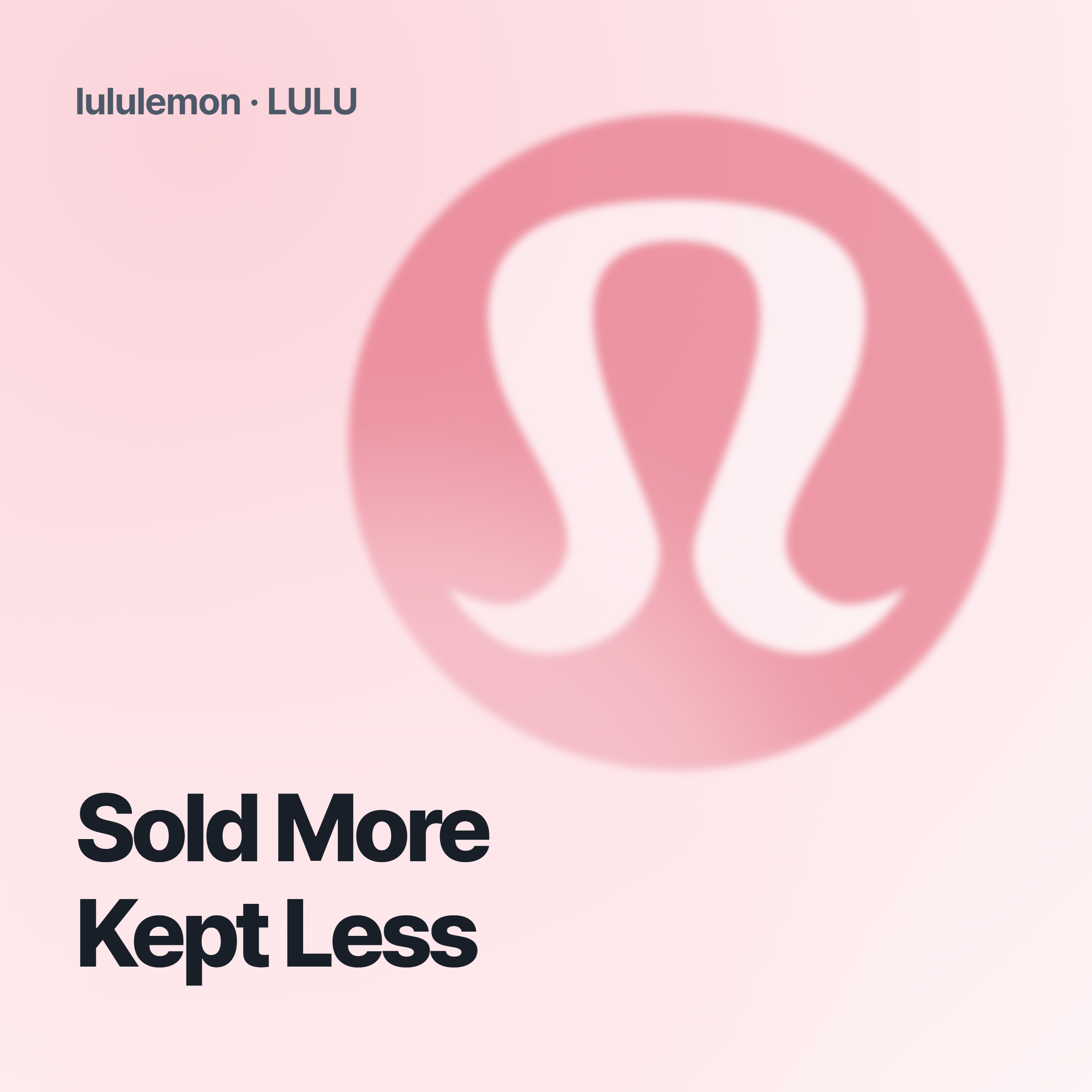 lululemon (LULU) : Sold More, Kept Less