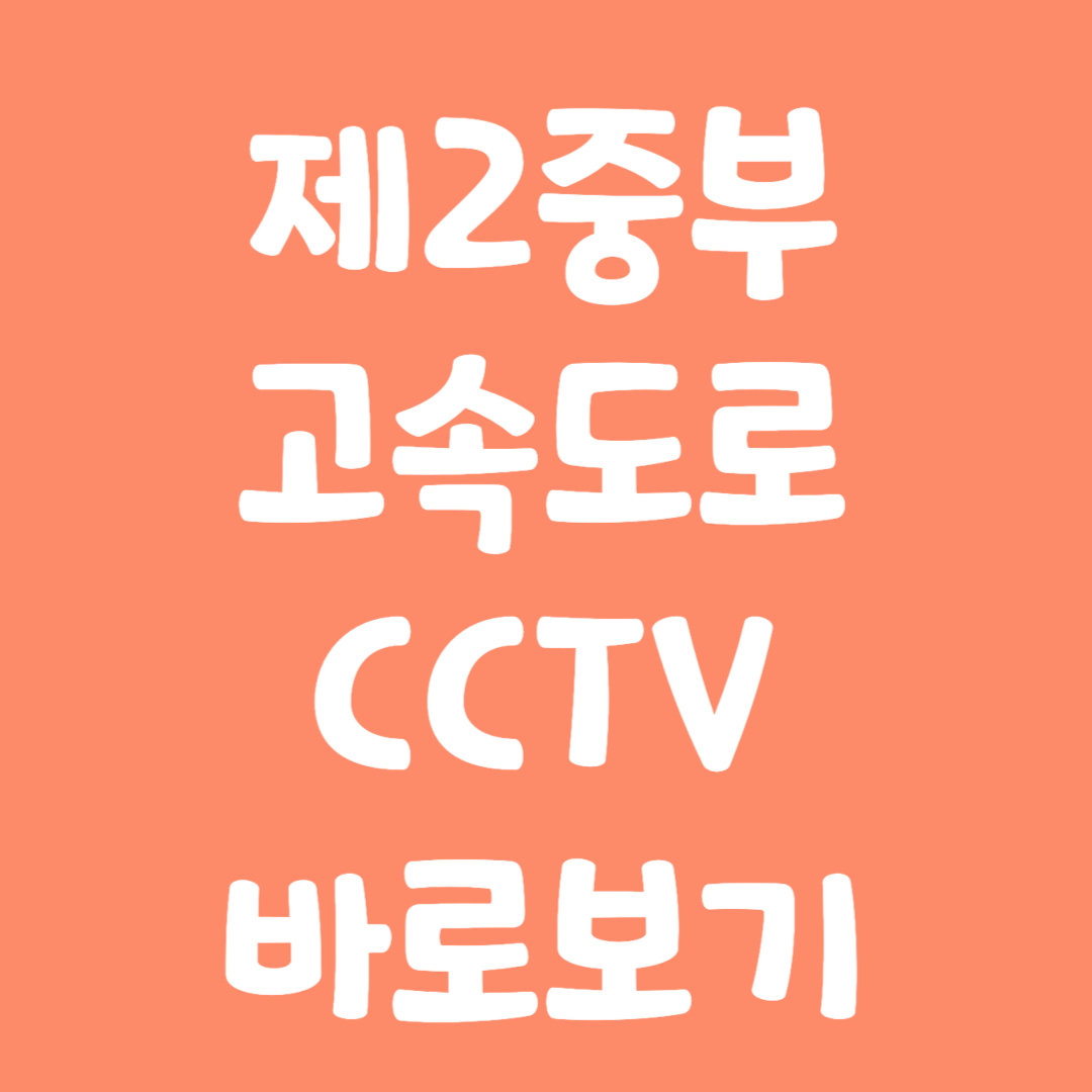 실시간 제2중부 고속도로 CCTV 바로보기