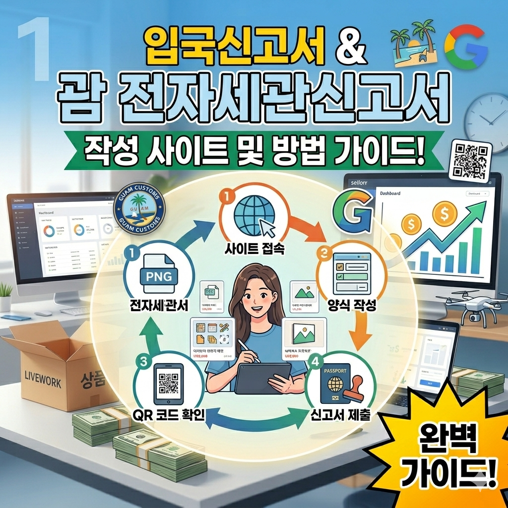 입국신고서 괌 전자세관신고서 작성 사이트와 방법-리브워크