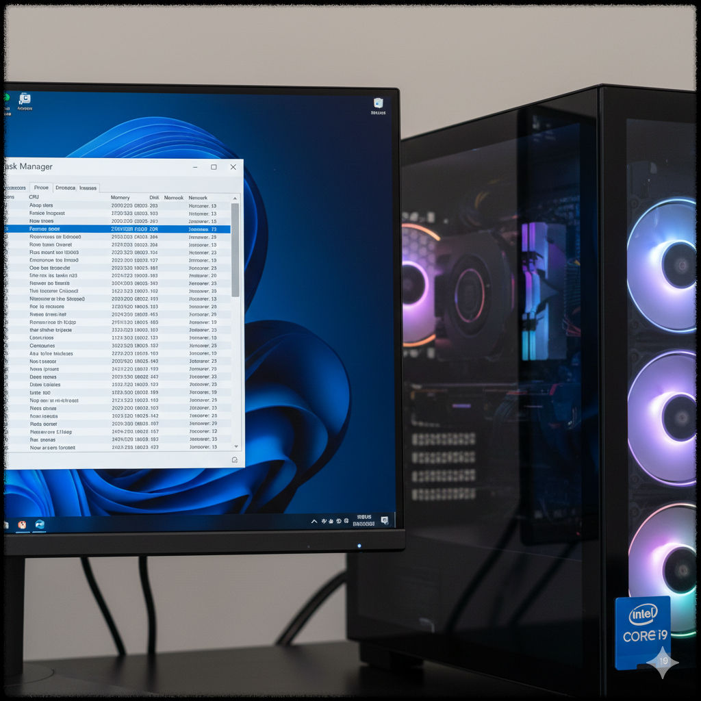 Windows 11 작업 관리자에서 백그라운드 앱을 종료하는 모습