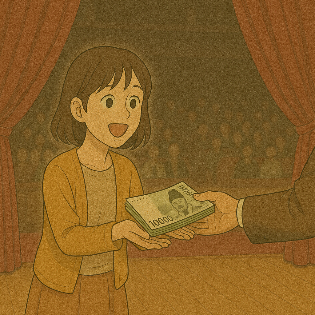 무대 위에서 돈을 받는 꿈