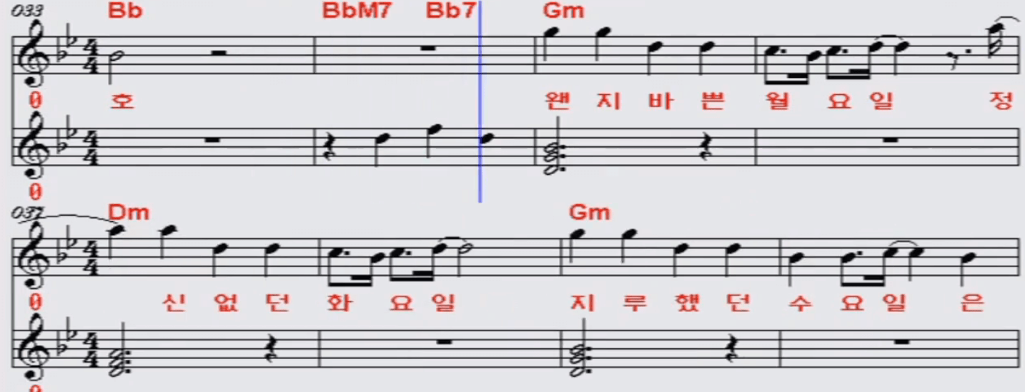 김완선 기분 좋은 날 악보