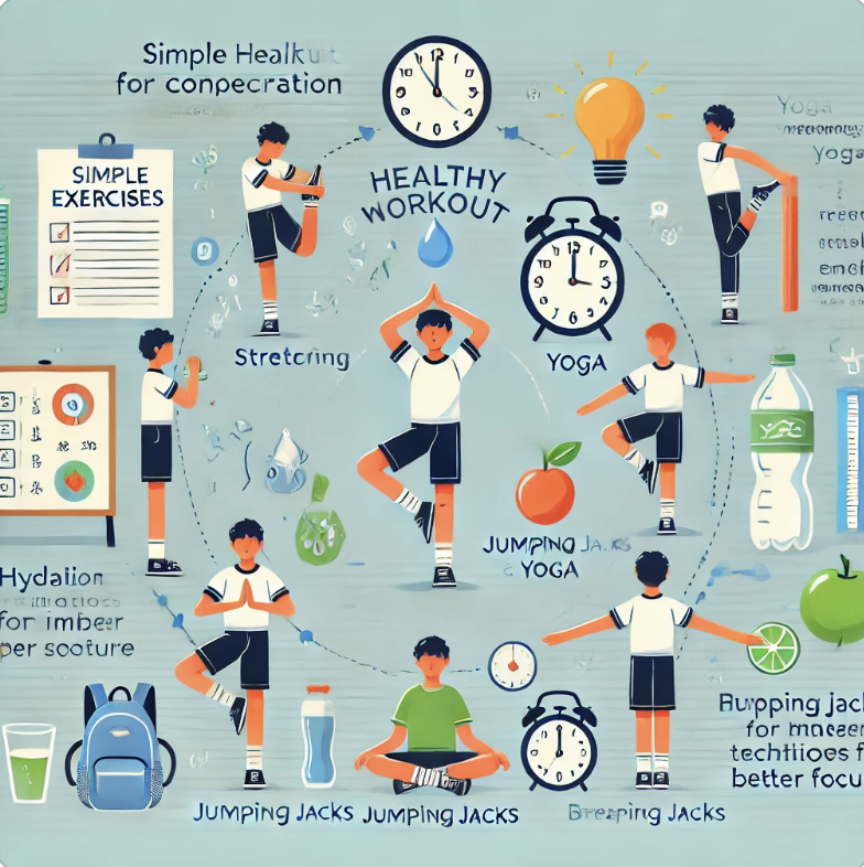 학생을 위한 건강한 운동 루틴, 집중력 높이기