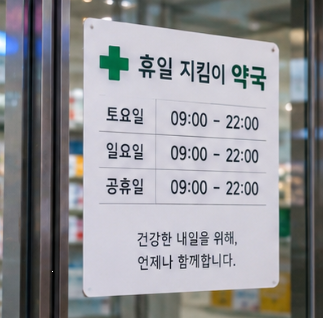 휴일지킴이약국 주말 및 명절 연휴 문 여는 약국 조회 방법