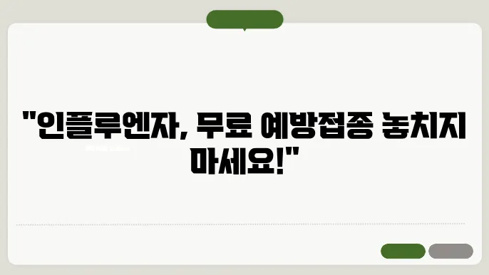 인플루엔자 예방접종 전반에 대한 정보