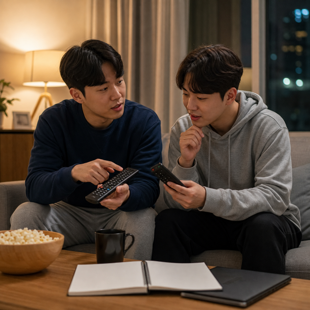 디즈니플러스요금제 내용을 확인하는 한국인 실사 이미지 3