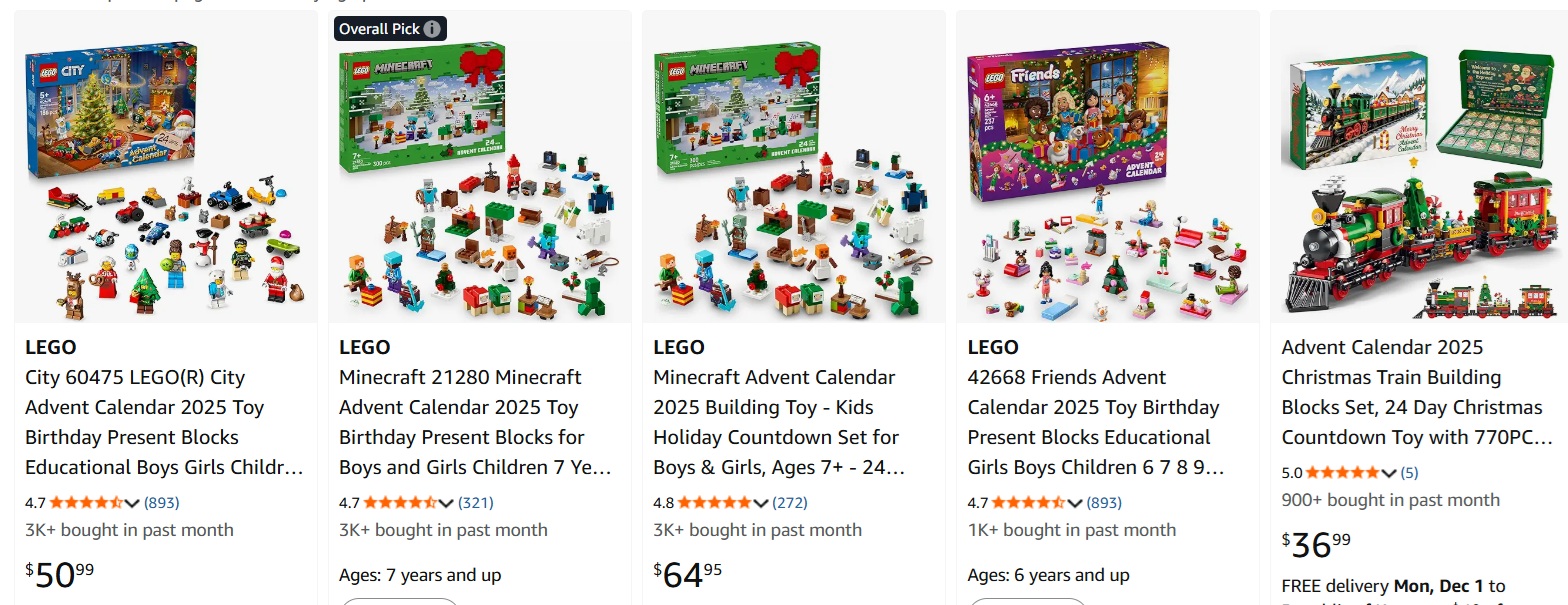 아마존 레고 판매목록
