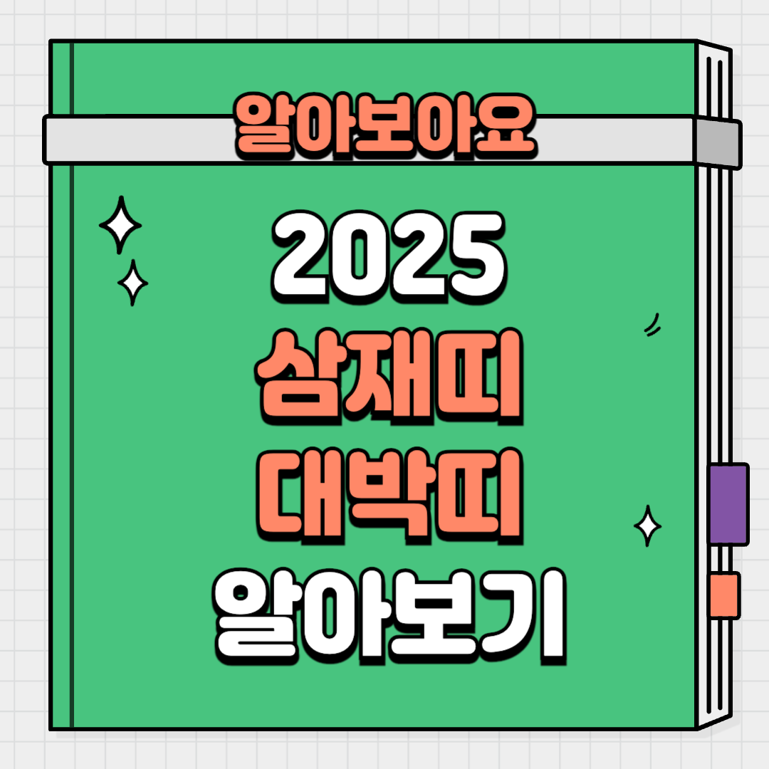 2025 을사년 푸른뱀의해 삼재띠 대박띠