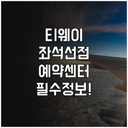 티웨이항공 좌석 지정 방법과 예약센터..