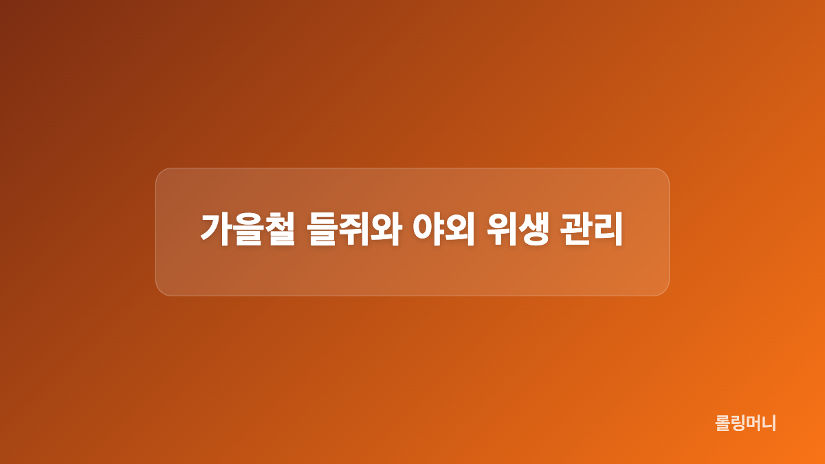 들쥐 크기와 집쥐 차이 확인법