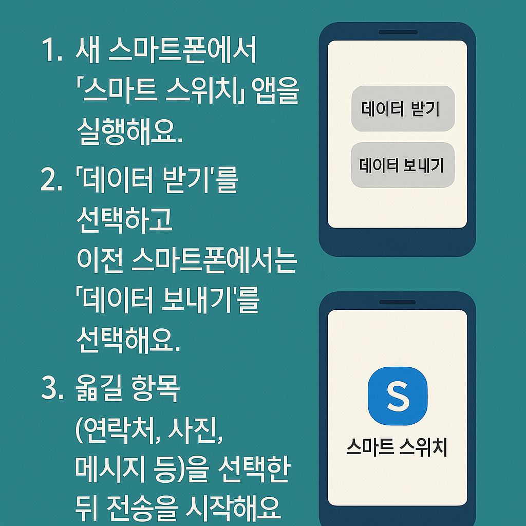안드로이드 간 데이터 옮기기 방법