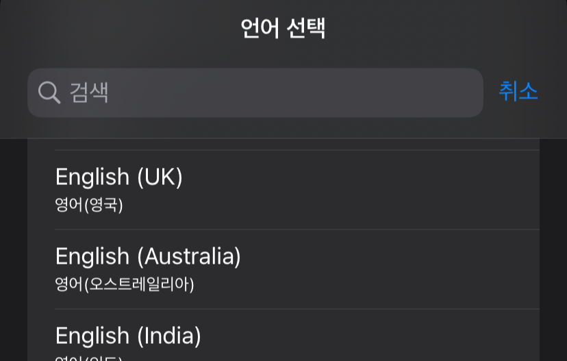언어 추가 항목