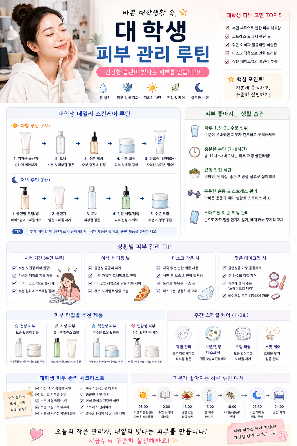 대학생 피부 관리 루틴 관련 사진