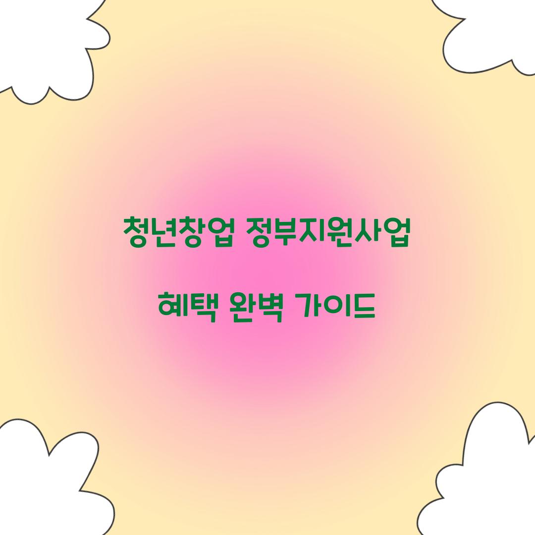 청년창업 정부지원사업