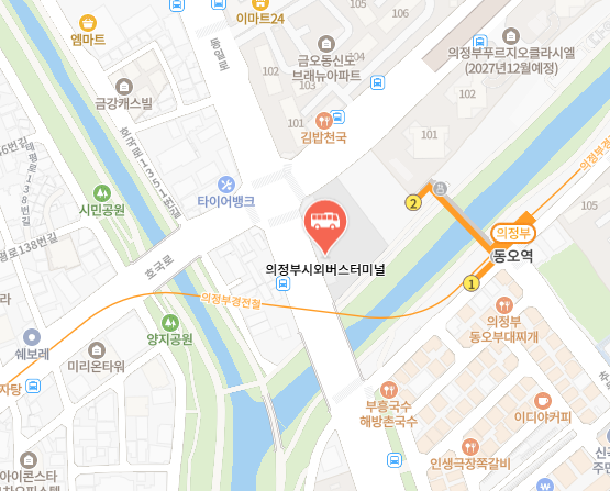 의정부시외버스터미널 위치-지도