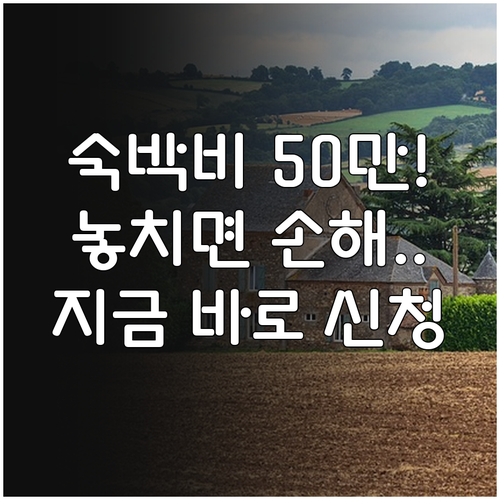 농촌일자리플러스 숙박비 최대 50만 ..