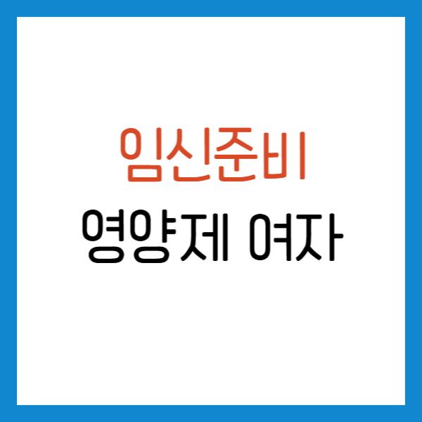 임신 준비 영양제