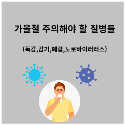 가을철 주의해야 할 질병(독감,감기,폐렴,노로바이러스)