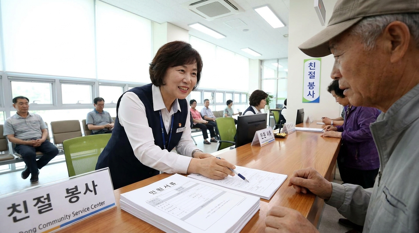 2026년 경남도민연금 신청을 준비하는 경남 도민의 행복한 모습