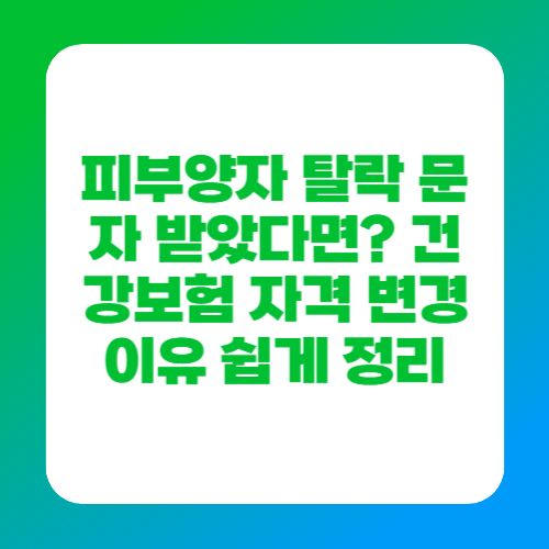 피부양자 탈락 문자 받았다면 건강보험 자격 변경 이유 쉽게 정리