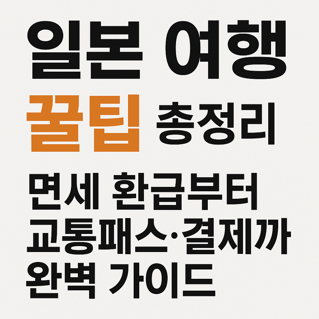 일본 여행 꿀팁 총정리｜면세 환급부터 교통패스·결제까지 완벽 가이드