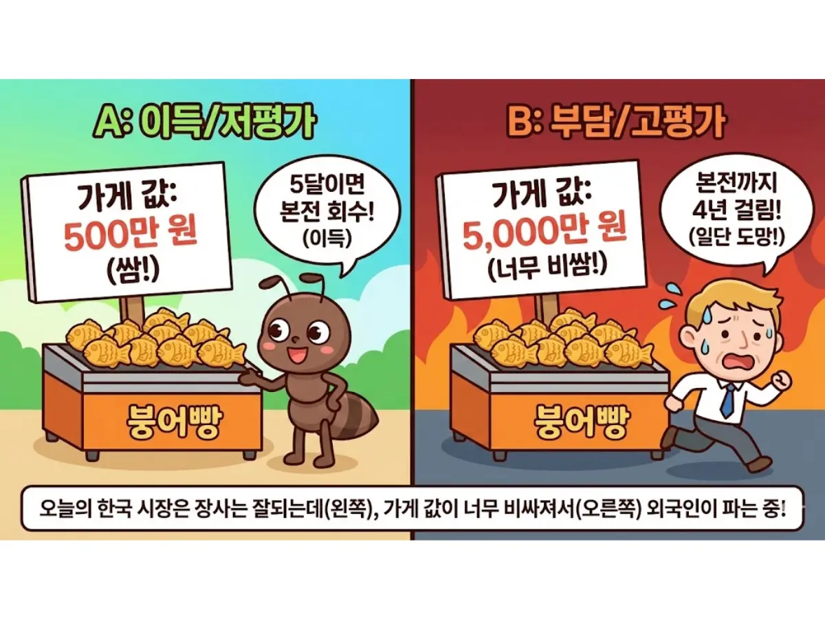 주식 저평가 고평가 붕어빵 가게 비유 인포그래픽, PER 쉽게 이해하기