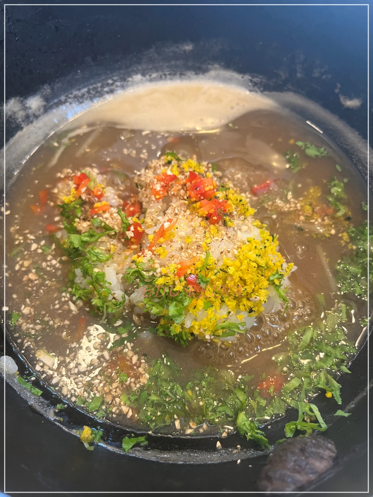 샤브샤브소반-죽-밥-넣기