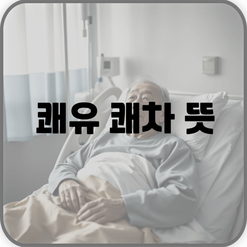 쾌유 쾌차 뜻