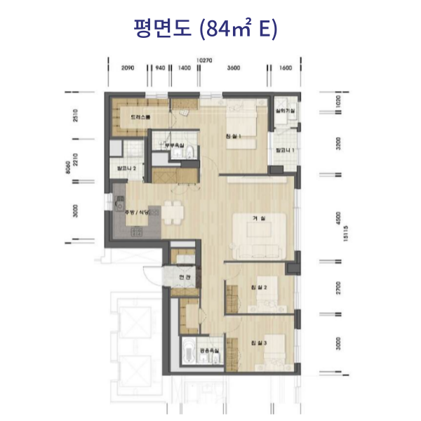 올림픽파크 포레온 평면도 84타입