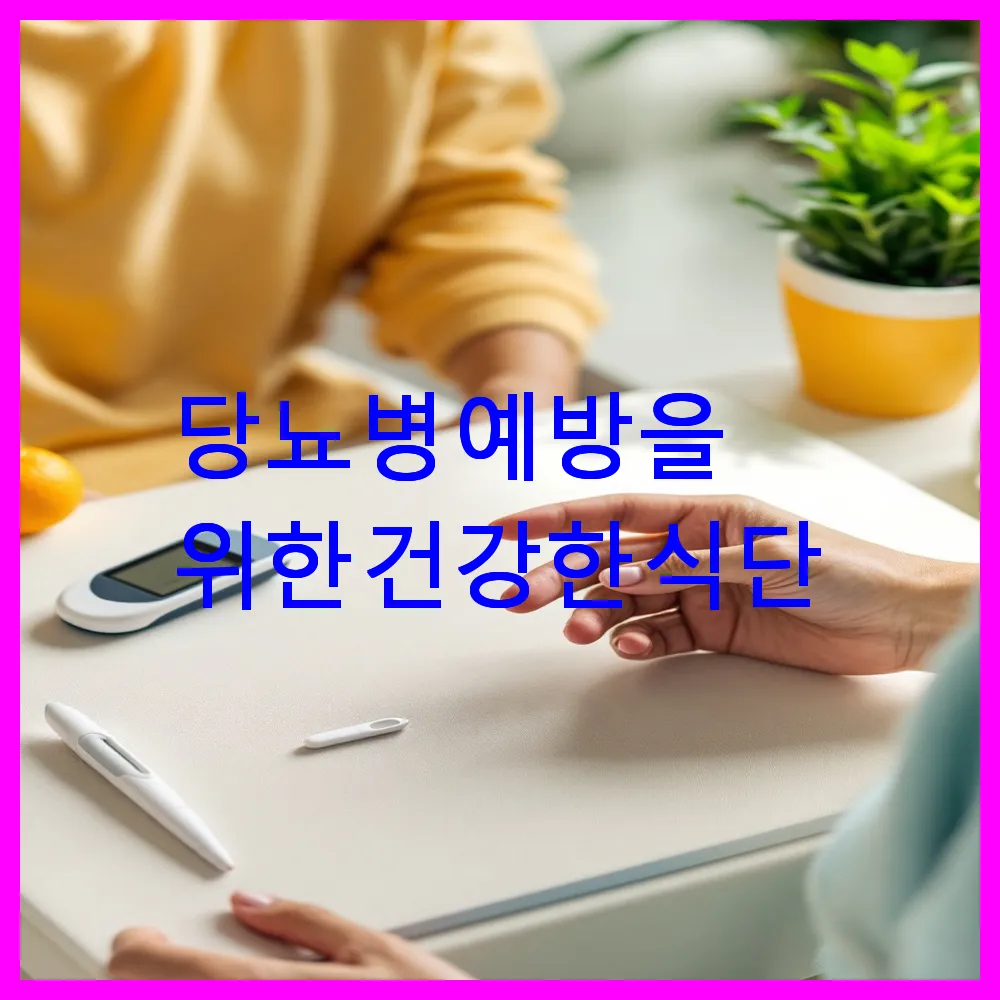 당뇨병 예방을 위한 건강한 식단