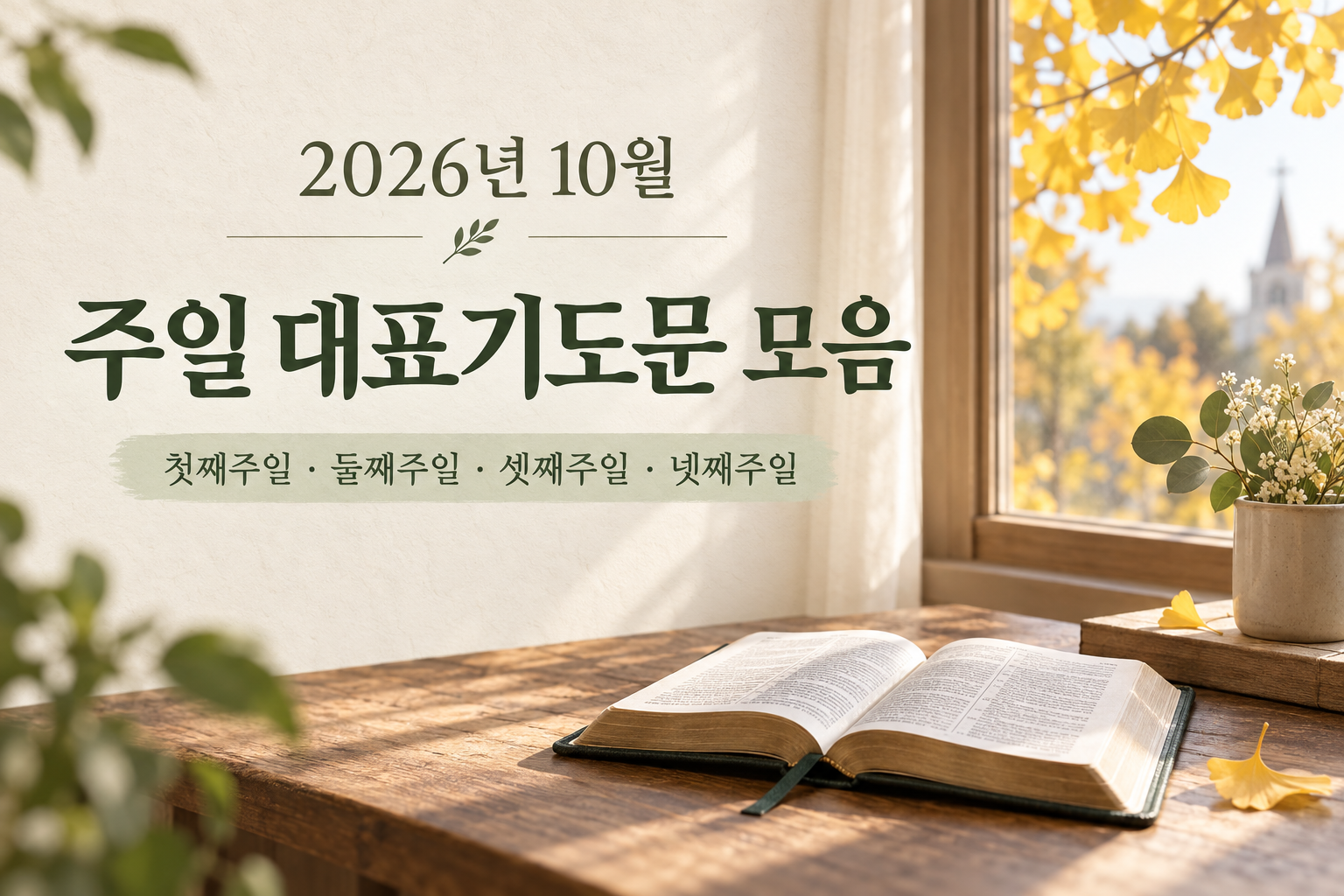 10월 주일 낮예배 대표기도문
