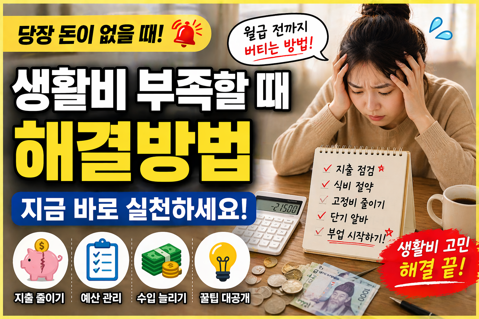 생활비 부족할때 해결방법 관련사진