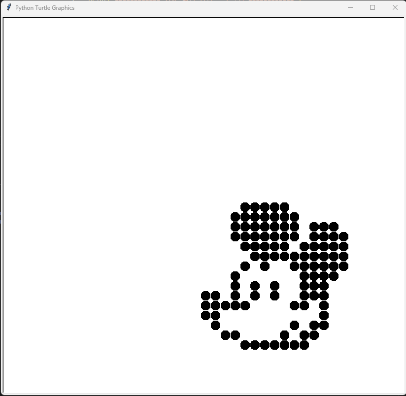 미키마우스 그리기 프로그램 실행결과