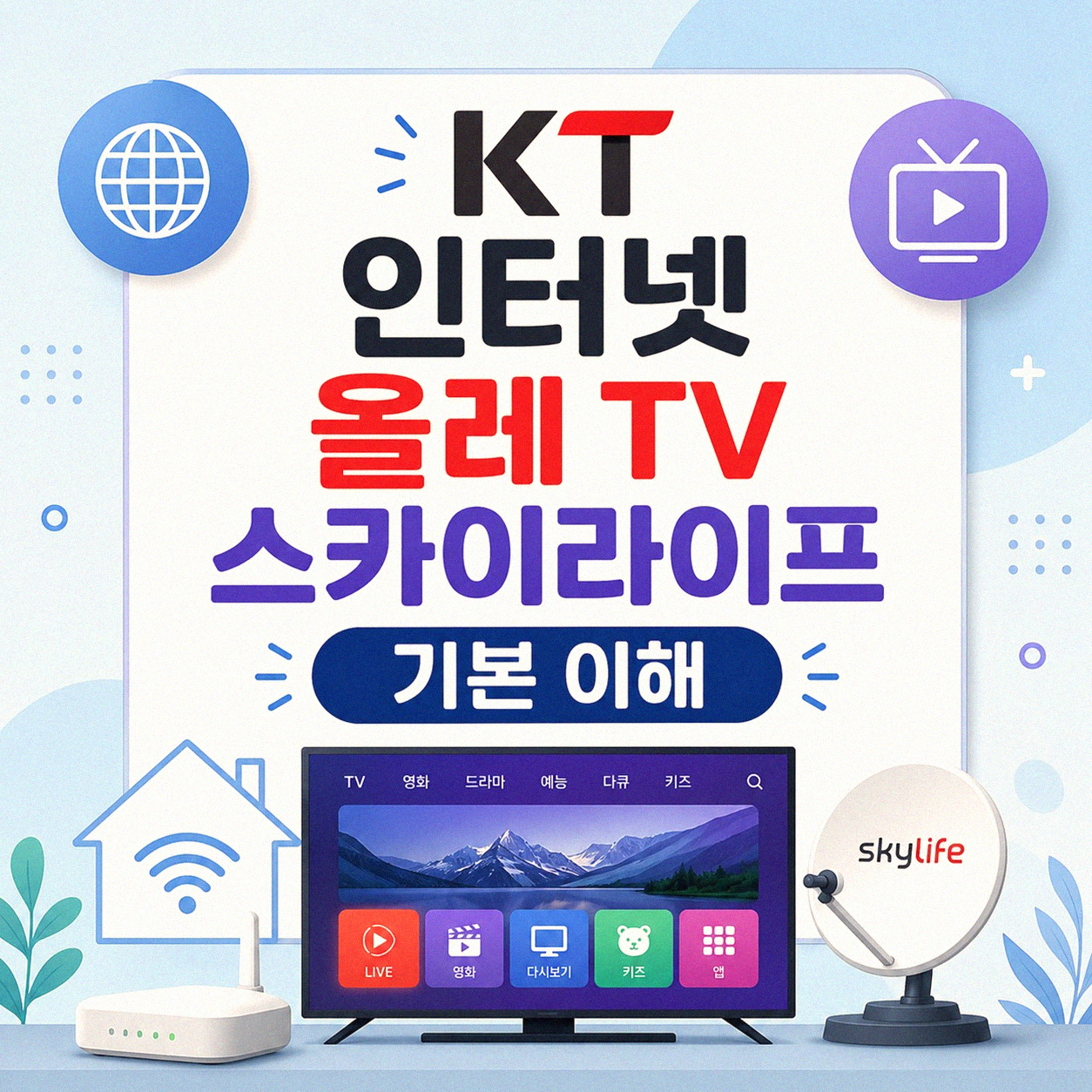 KT 인터넷 올레 TV 스카이라이프 비교 현금 얼마나 받을까