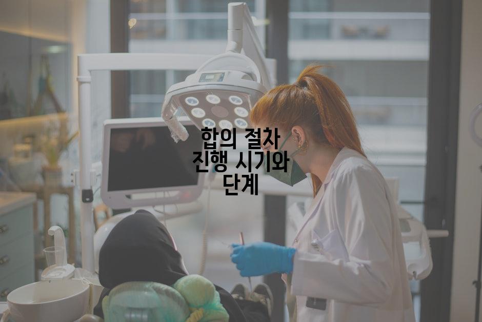 합의 절차 진행 시기와 단계