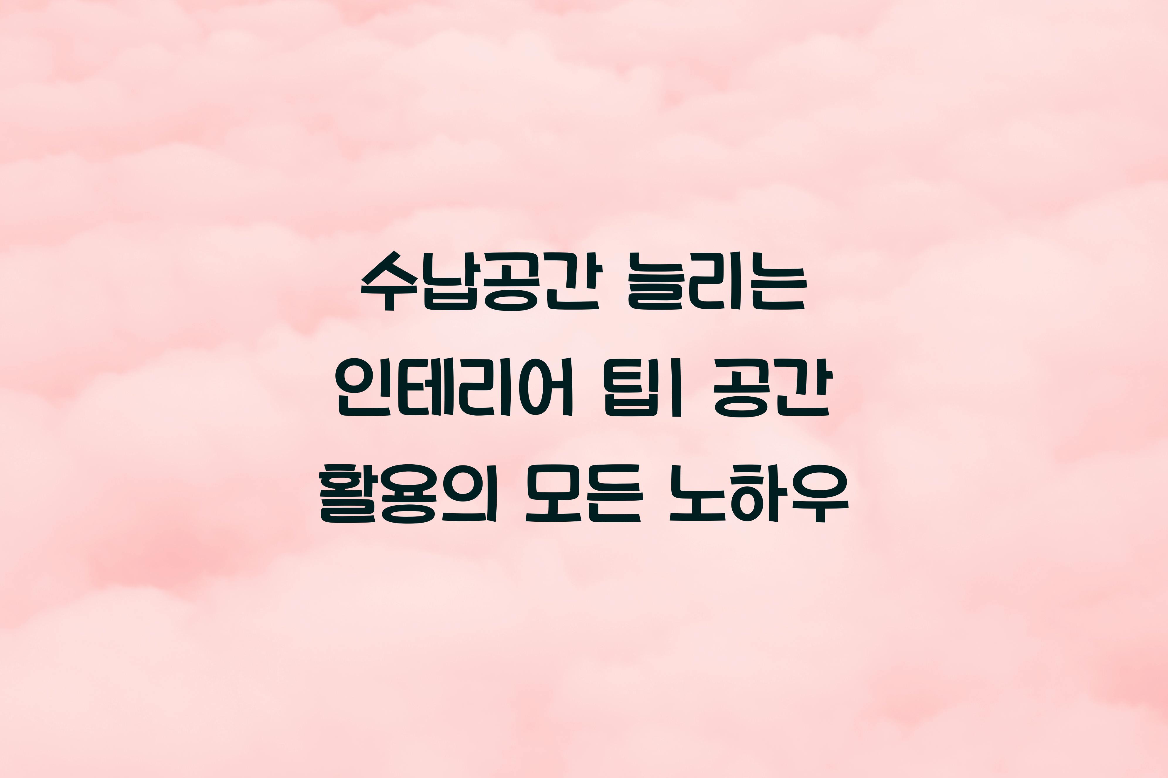 수납공간 늘리는 인테리어 팁