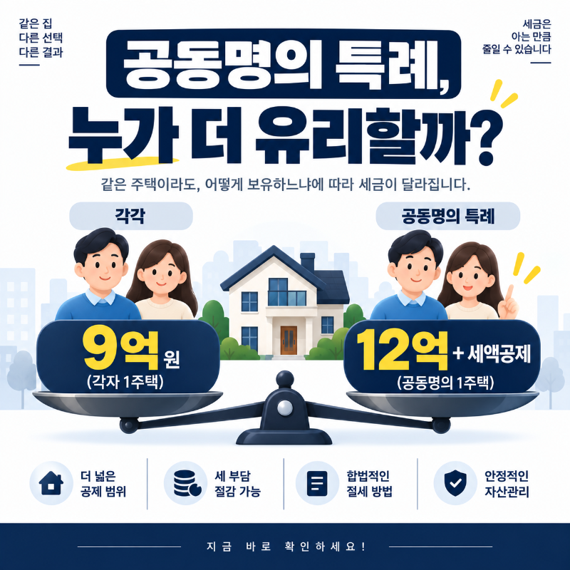 2026 부부 공동명의 1주택자 특례 적용과 미적용 종부세 유불리 비교