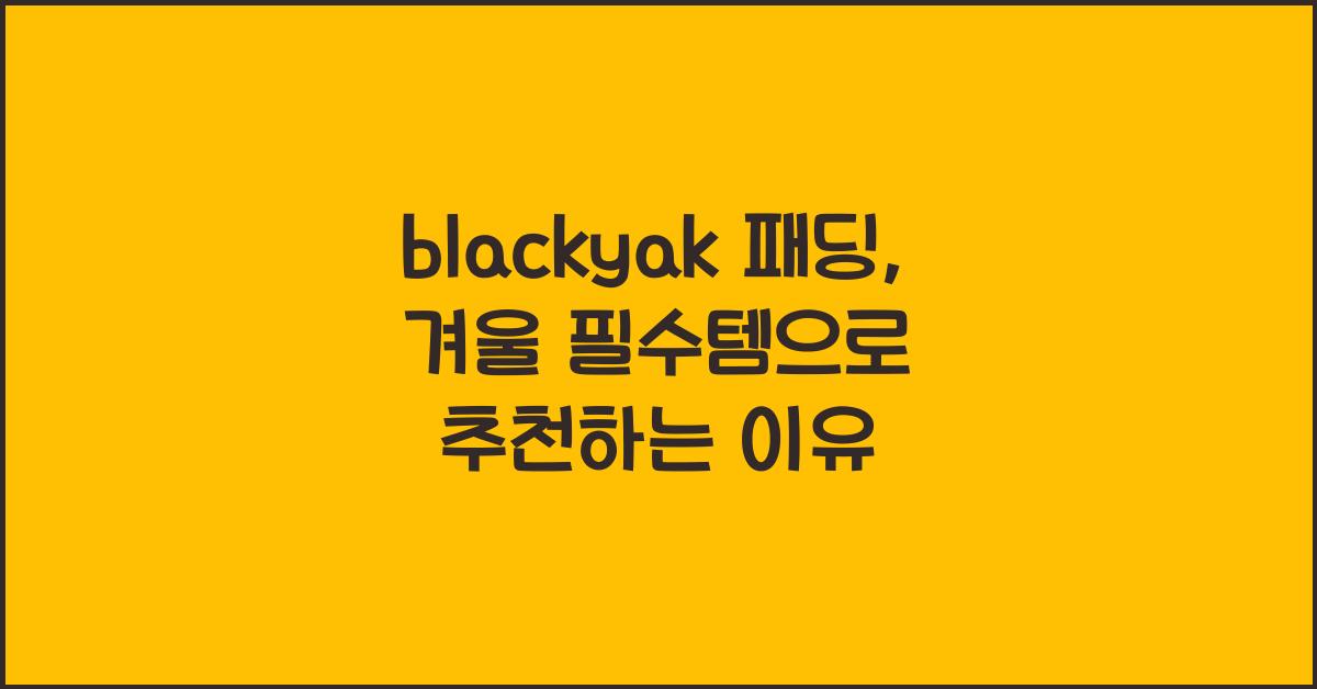 blackyak 패딩