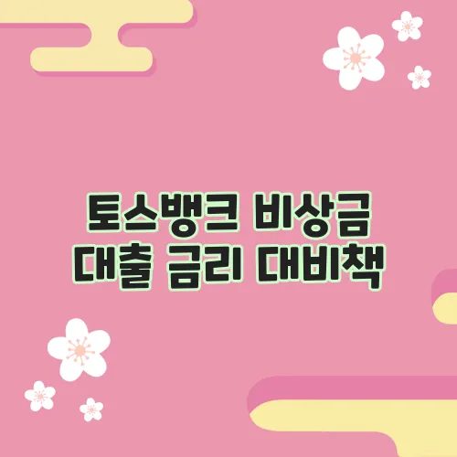 토스뱅크 비상금 대출 금리 대비책