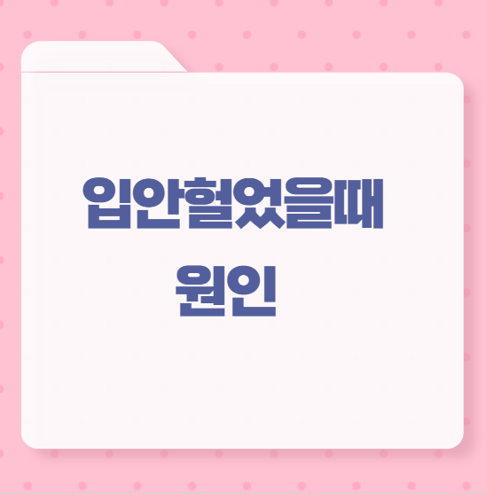 입안헐었을때 원인