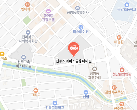 전주시외버스공용터미널 위치-지도
