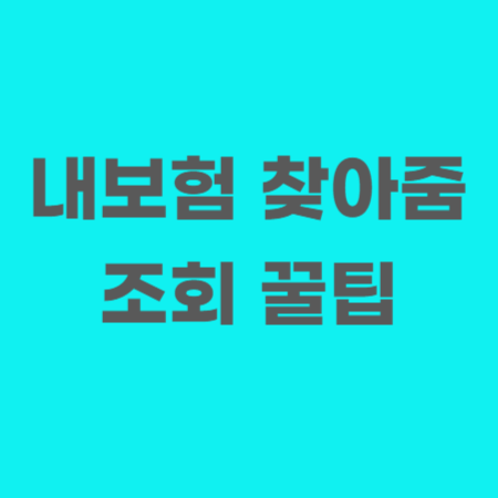 내보험 찾아줌 조회 꿀팁(PC,모바일)